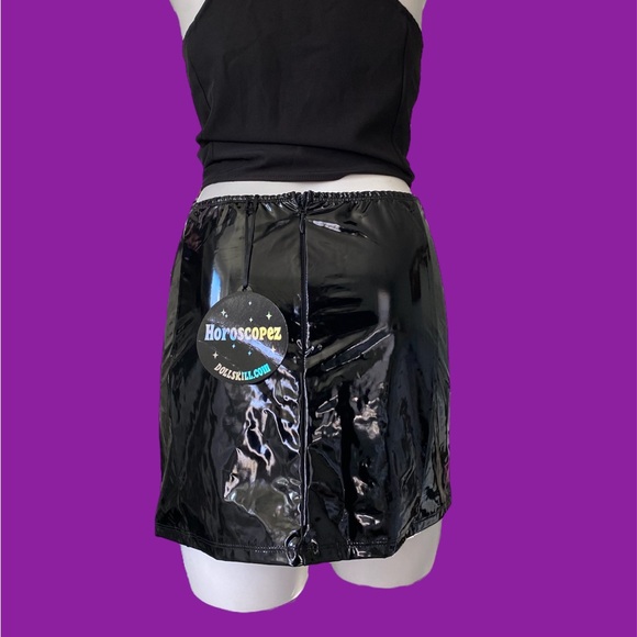 Horoscopes by DollsKill | NWT’s Cyber Y2K gothic grunge black vinyl with stars - Picture 2 of 5